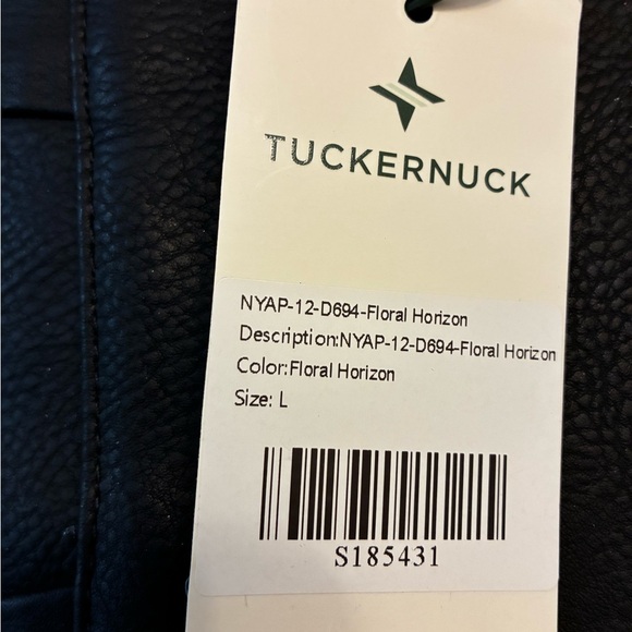 Tuckernuck Blue and White Floral Dress with Black Feather Cuffs - Picture 4 of 6